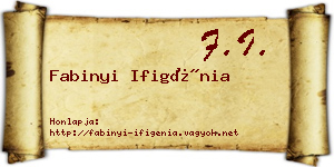 Fabinyi Ifigénia névjegykártya